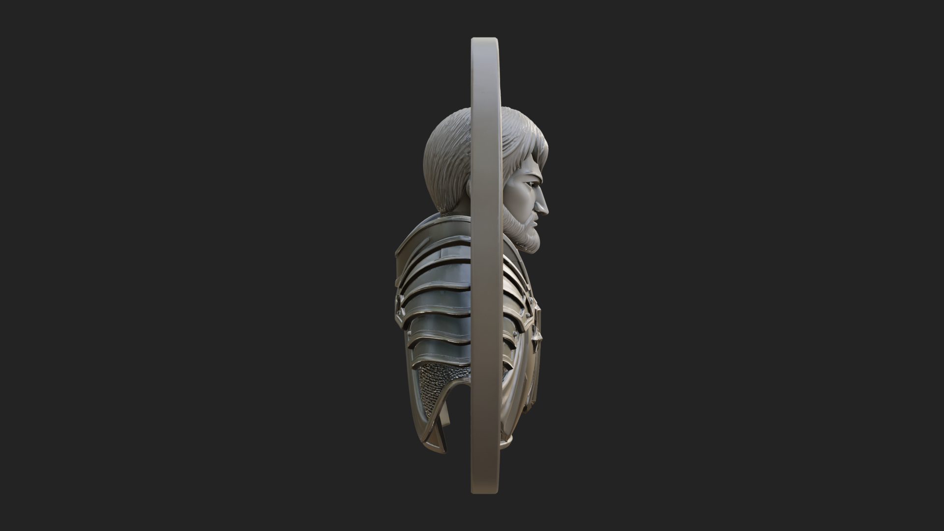 Crusader Knight Oval Plaque Design 7 3D Print Model 3D Model