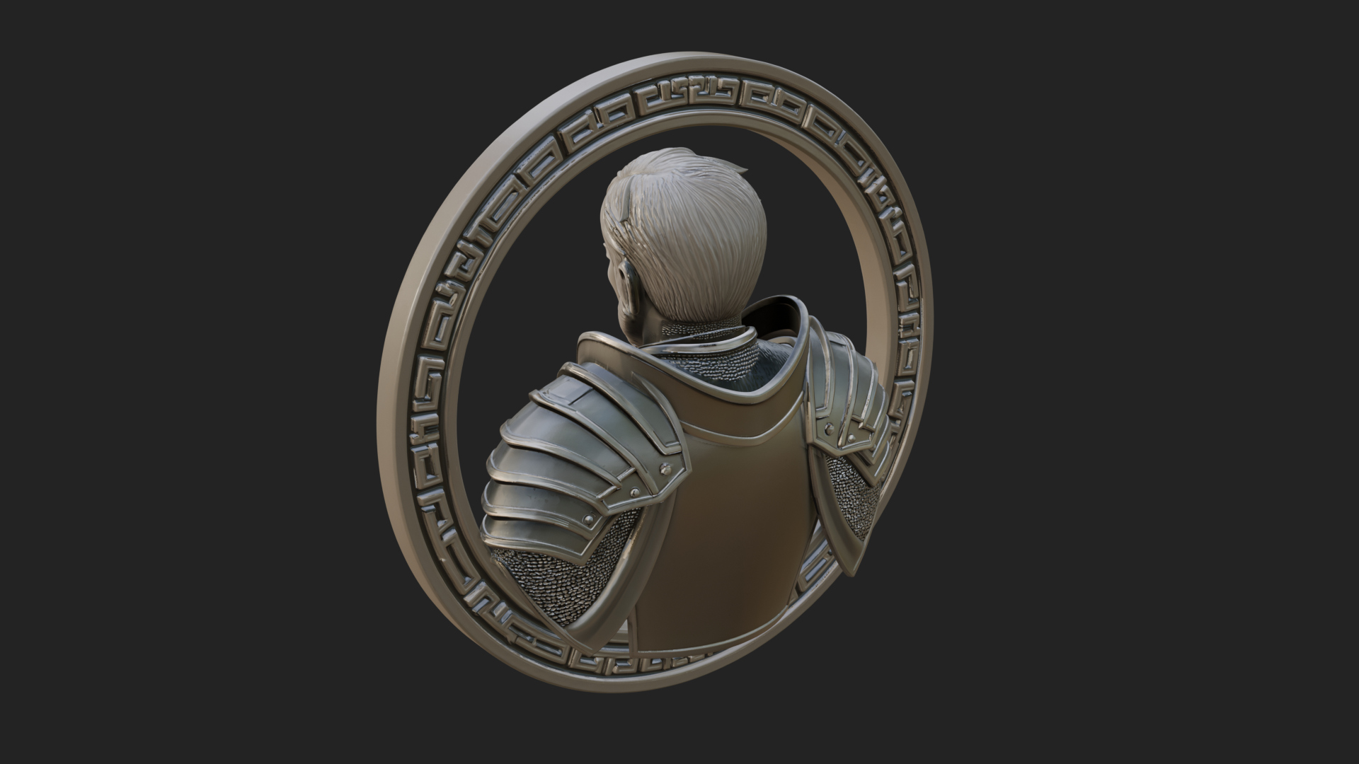 Crusader Knight Oval Plaque Design 7 3D Print Model 3D Model
