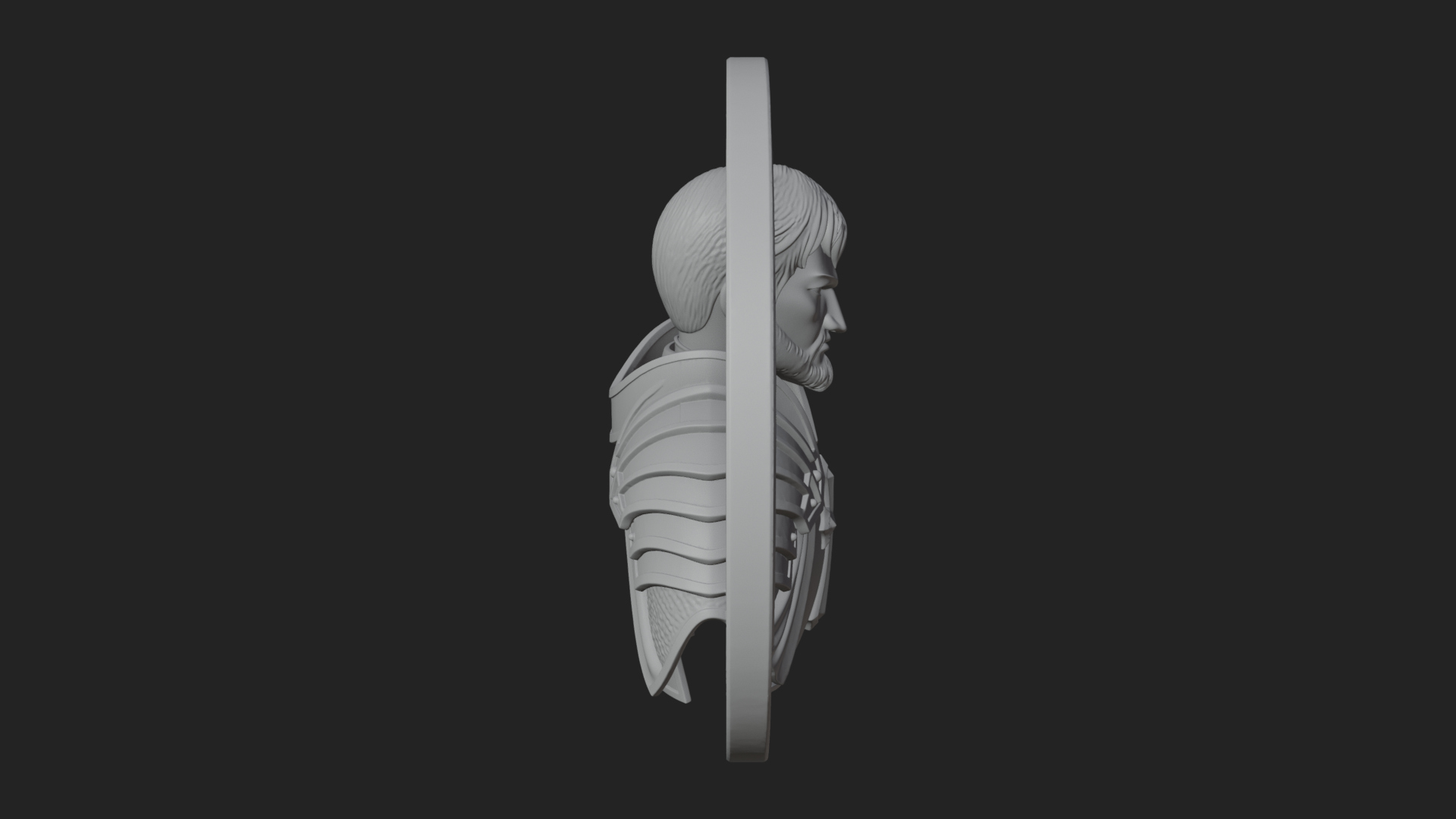 Crusader Knight Oval Plaque Design 7 3D Print Model 3D Model