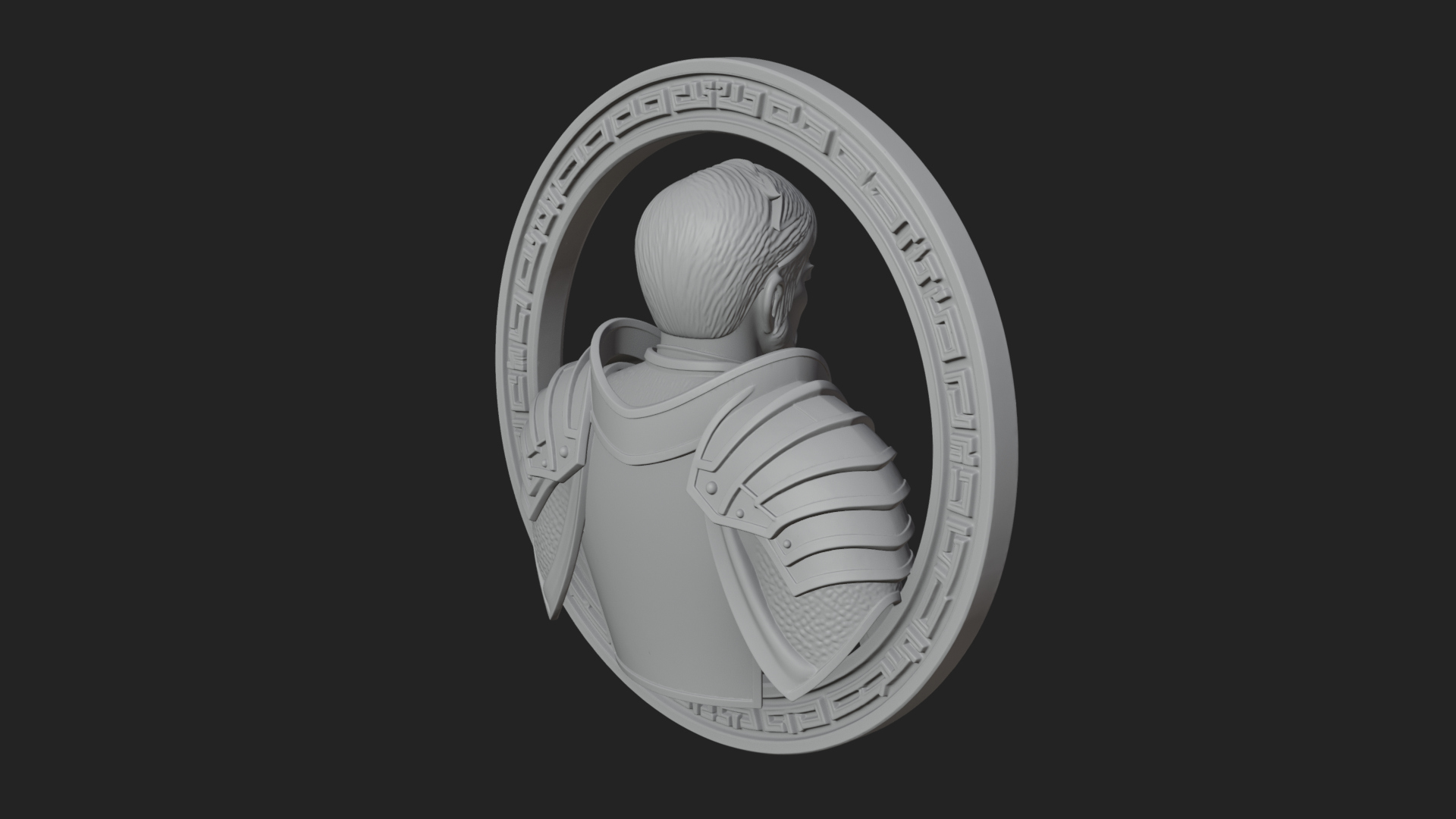 Crusader Knight Oval Plaque Design 7 3D Print Model 3D Model