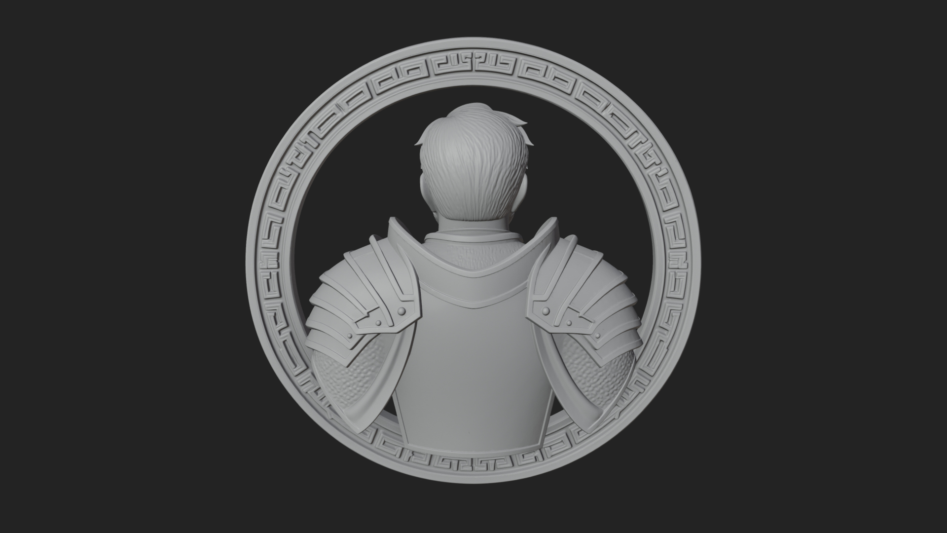 Crusader Knight Oval Plaque Design 7 3D Print Model 3D Model