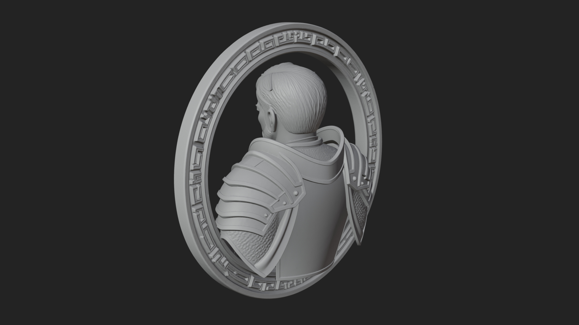 Crusader Knight Oval Plaque Design 7 3D Print Model 3D Model