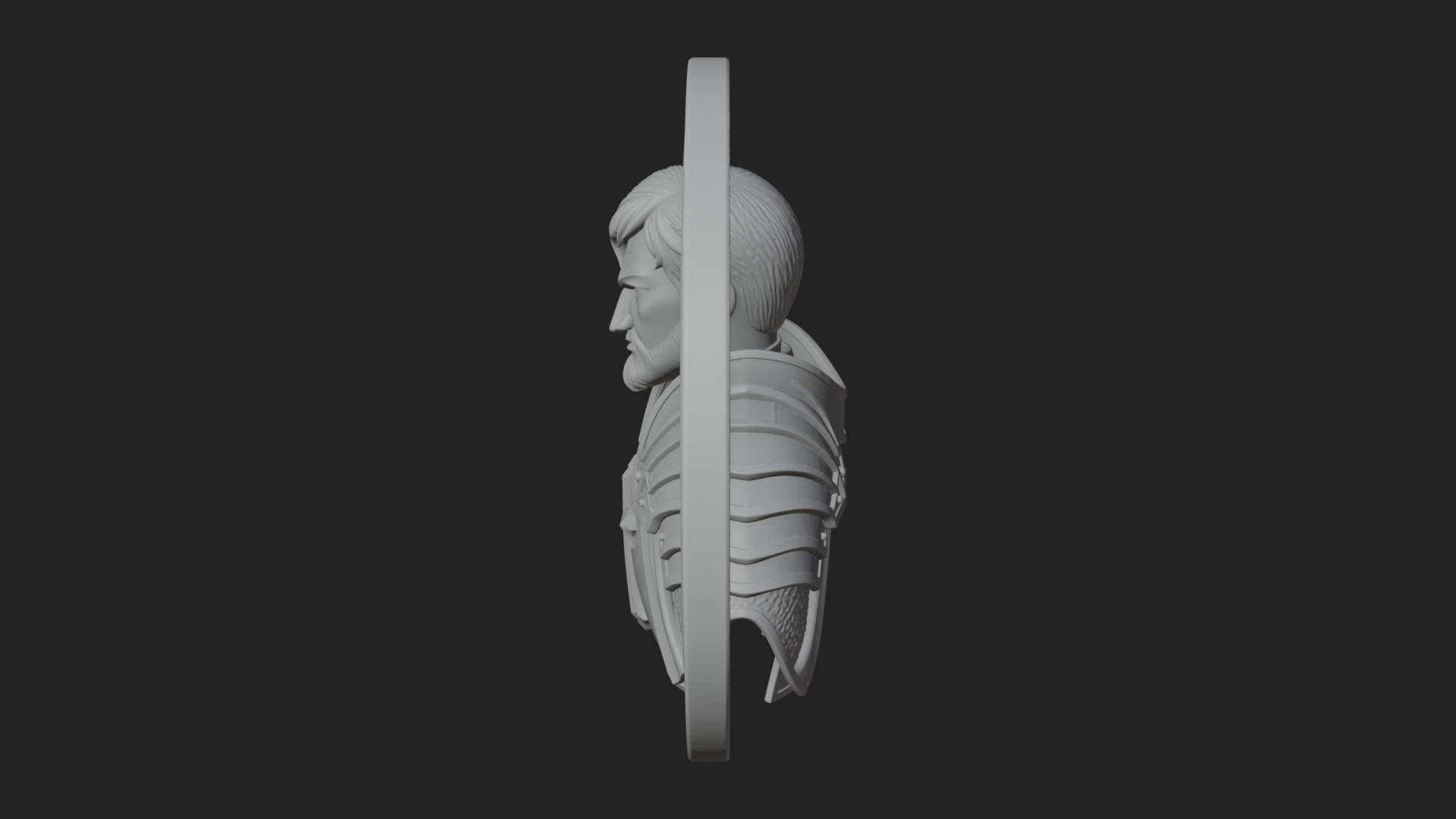 Crusader Knight Oval Plaque Design 7 3D Print Model 3D Model