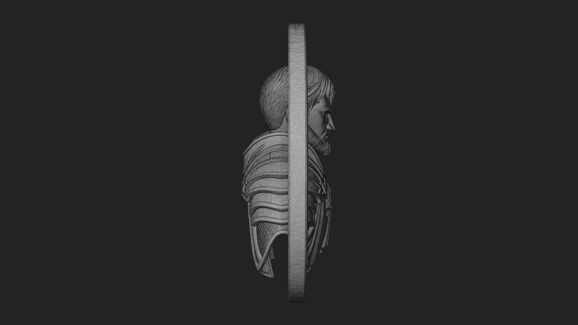 Crusader Knight Oval Plaque Design 7 3D Print Model 3D Model