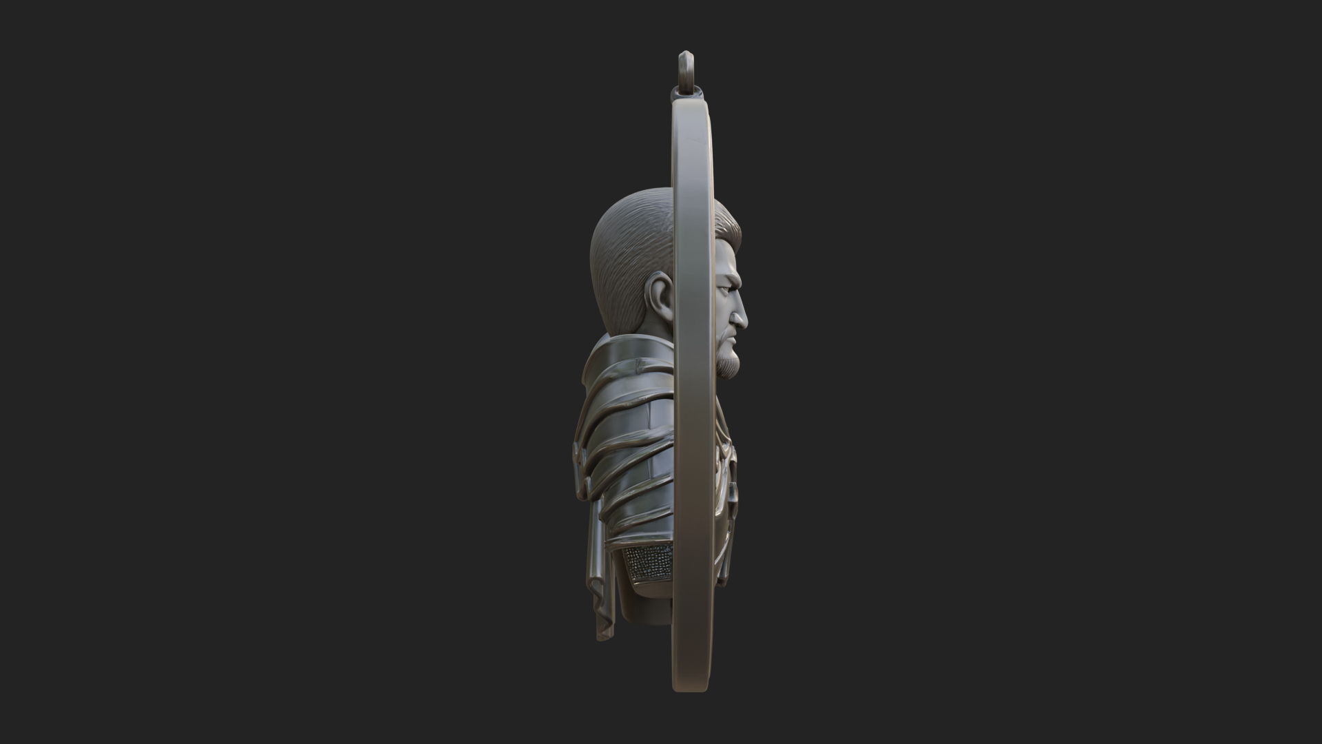 Crusader Knight Oval Plaque Design 8 3D Print Model 3D Model