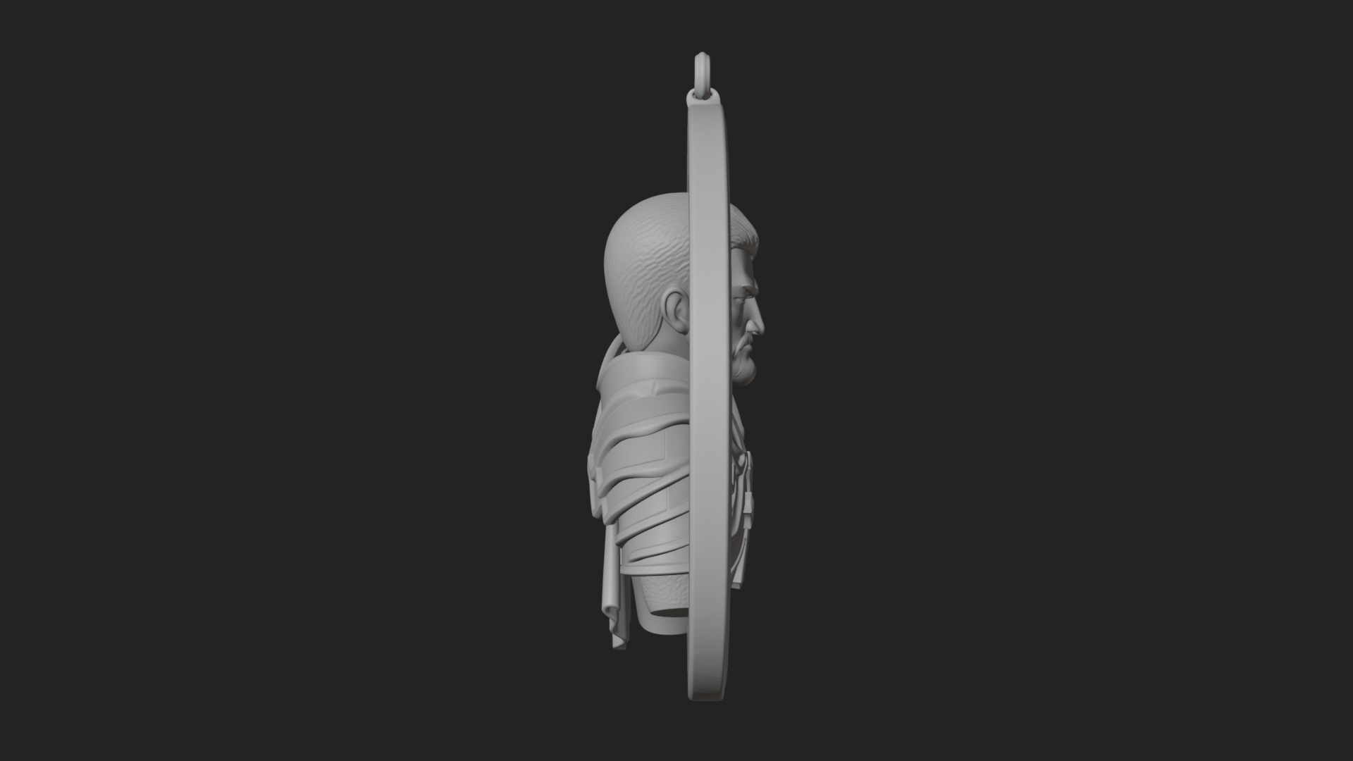 Crusader Knight Oval Plaque Design 8 3D Print Model 3D Model