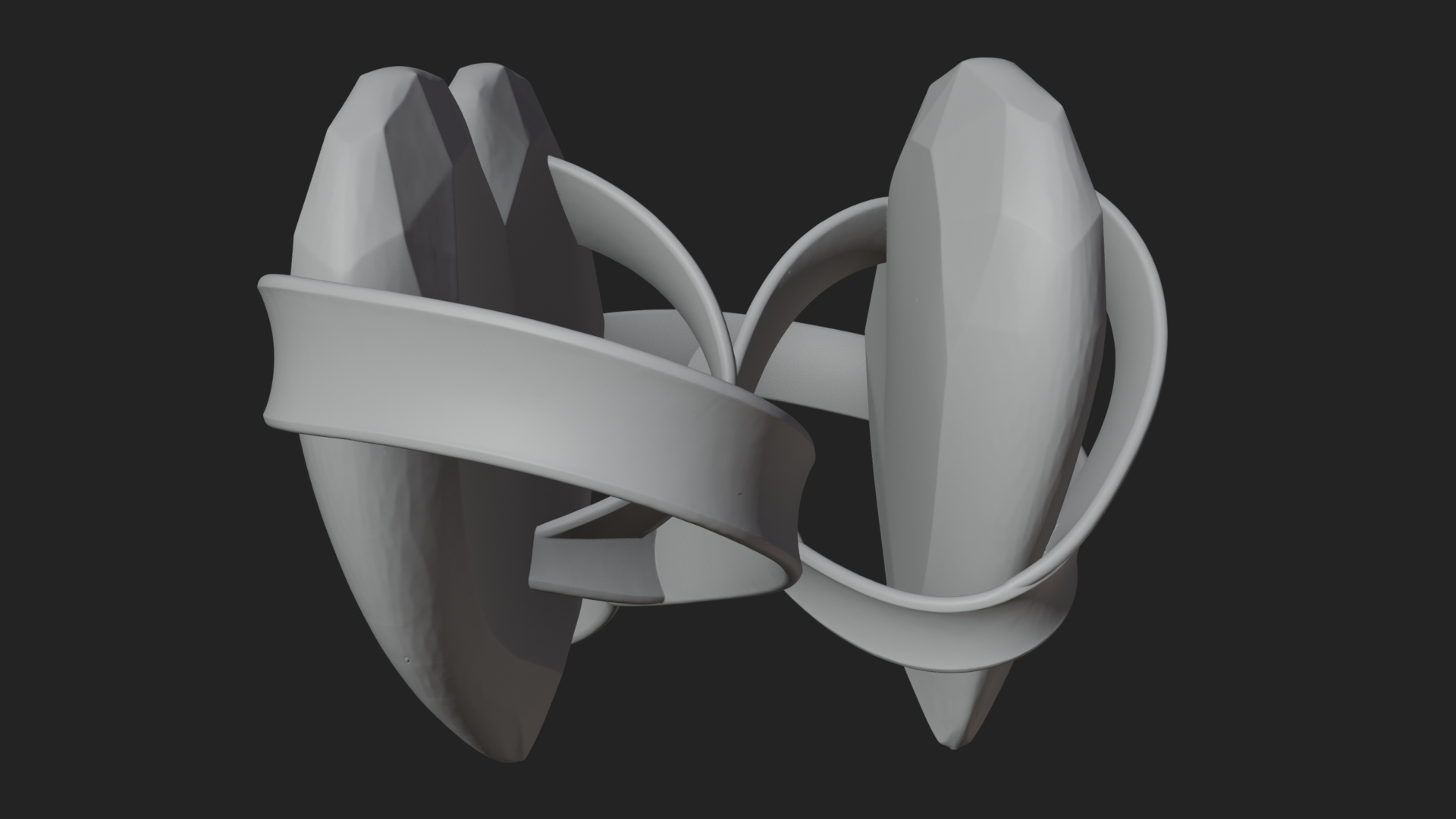 Crystal Heart Gold Band Ornament Design 1 3D Print Model 3D Model
