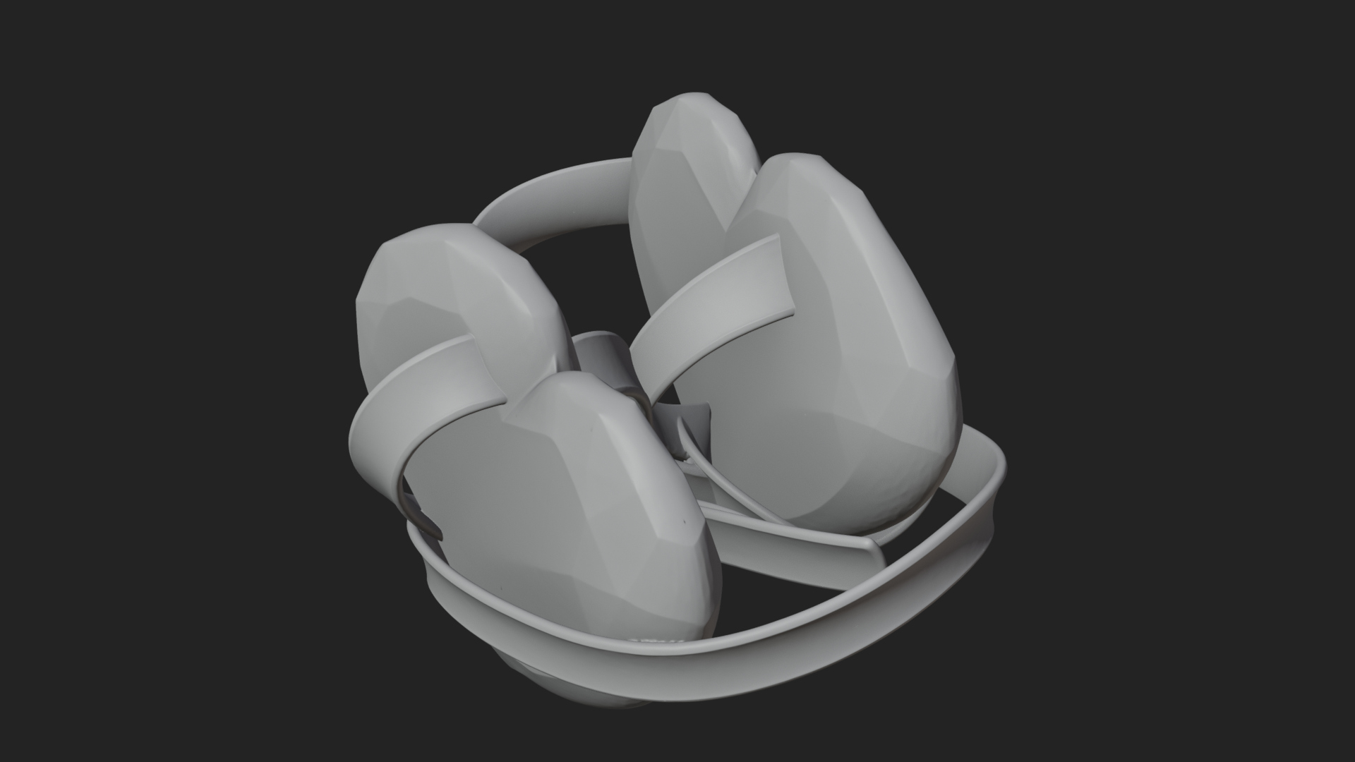 Crystal Heart Gold Band Ornament Design 1 3D Print Model 3D Model