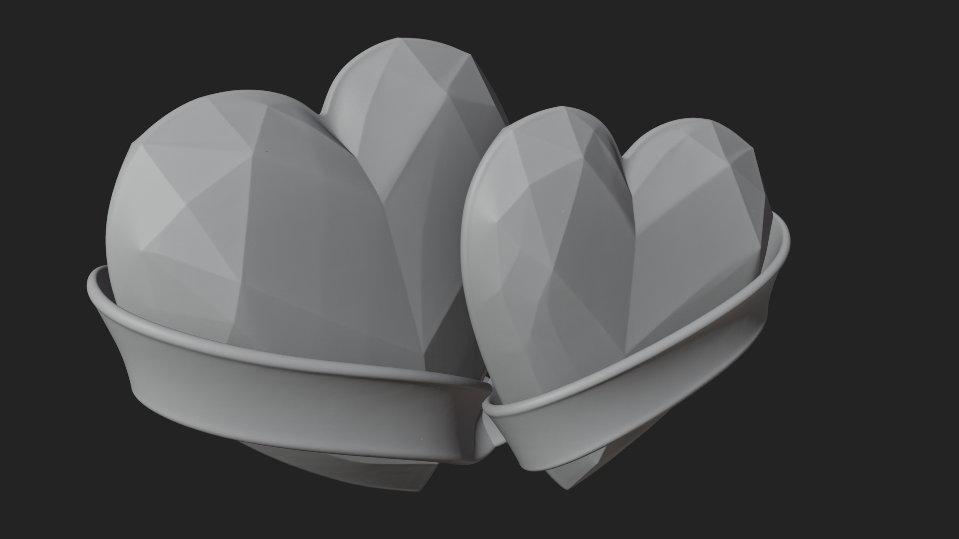 Crystal Heart Gold Band Ornament Design 2 3D Print Model 3D Model