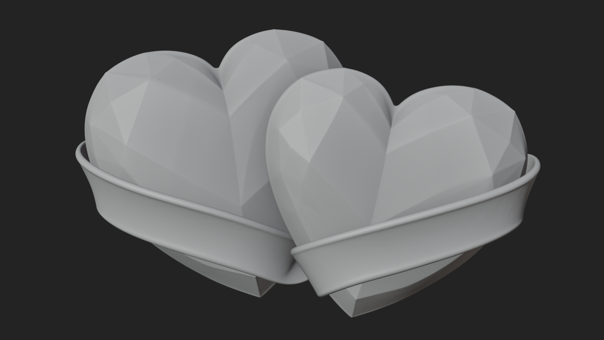 Crystal Heart Gold Band Ornament Design 2 3D Print Model 3D Model