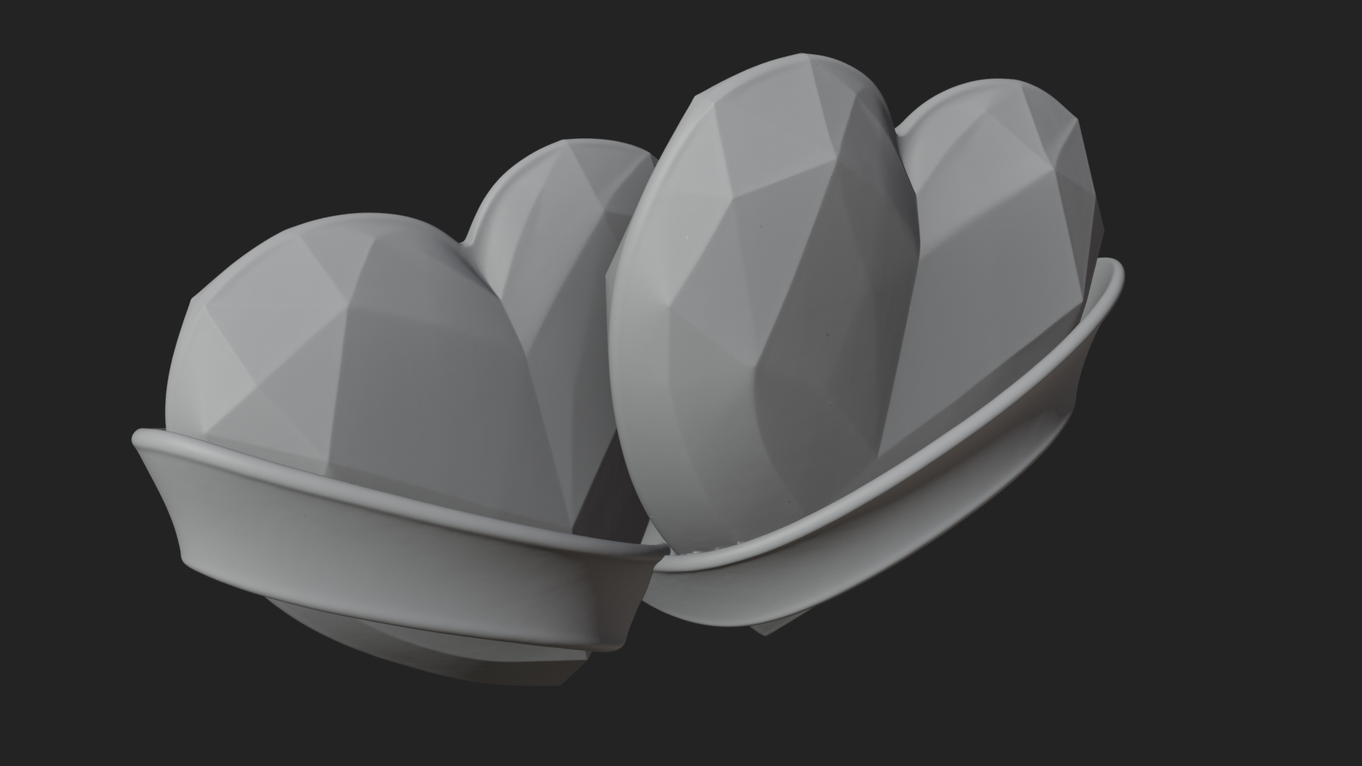Crystal Heart Gold Band Ornament Design 2 3D Print Model 3D Model