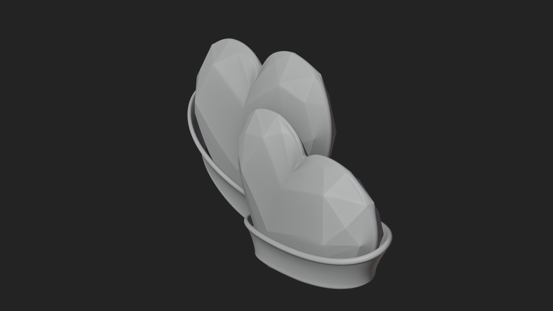 Crystal Heart Gold Band Ornament Design 2 3D Print Model 3D Model