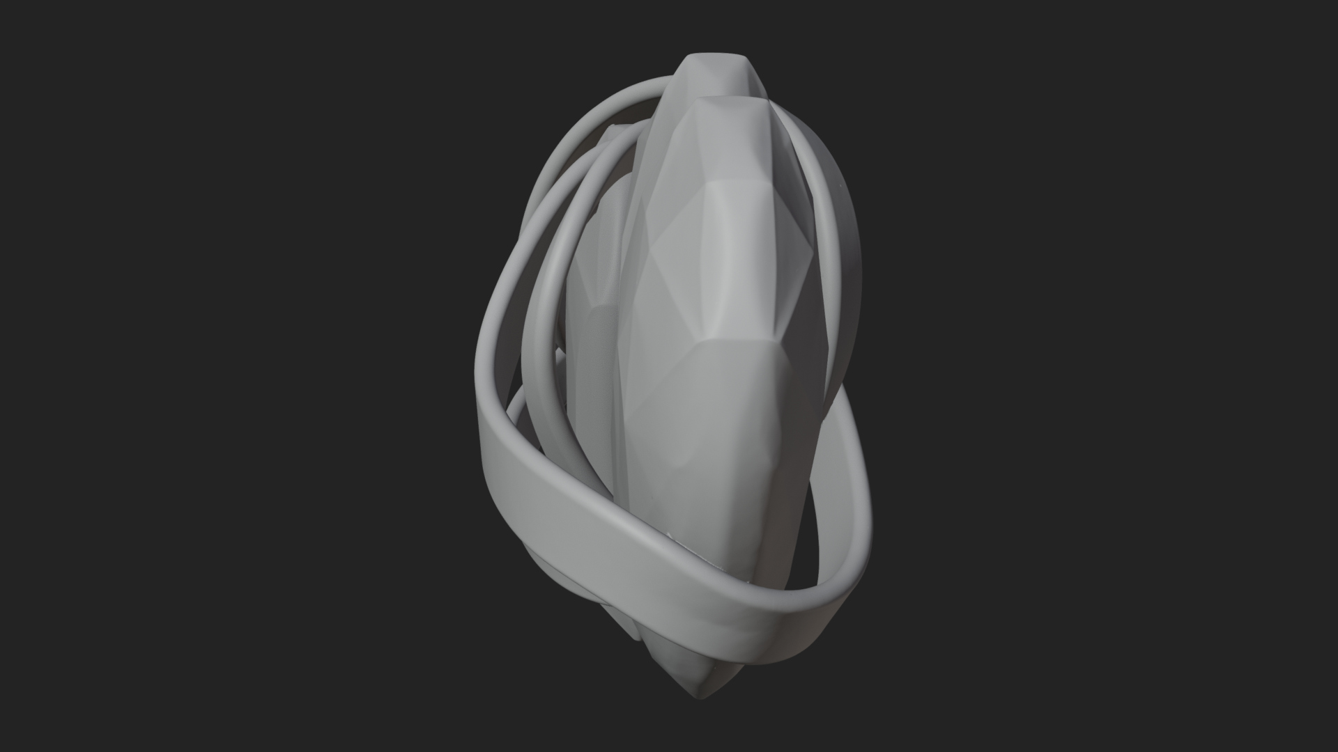 Crystal Heart Gold Band Ornament Design 3 3D Print Model 3D Model