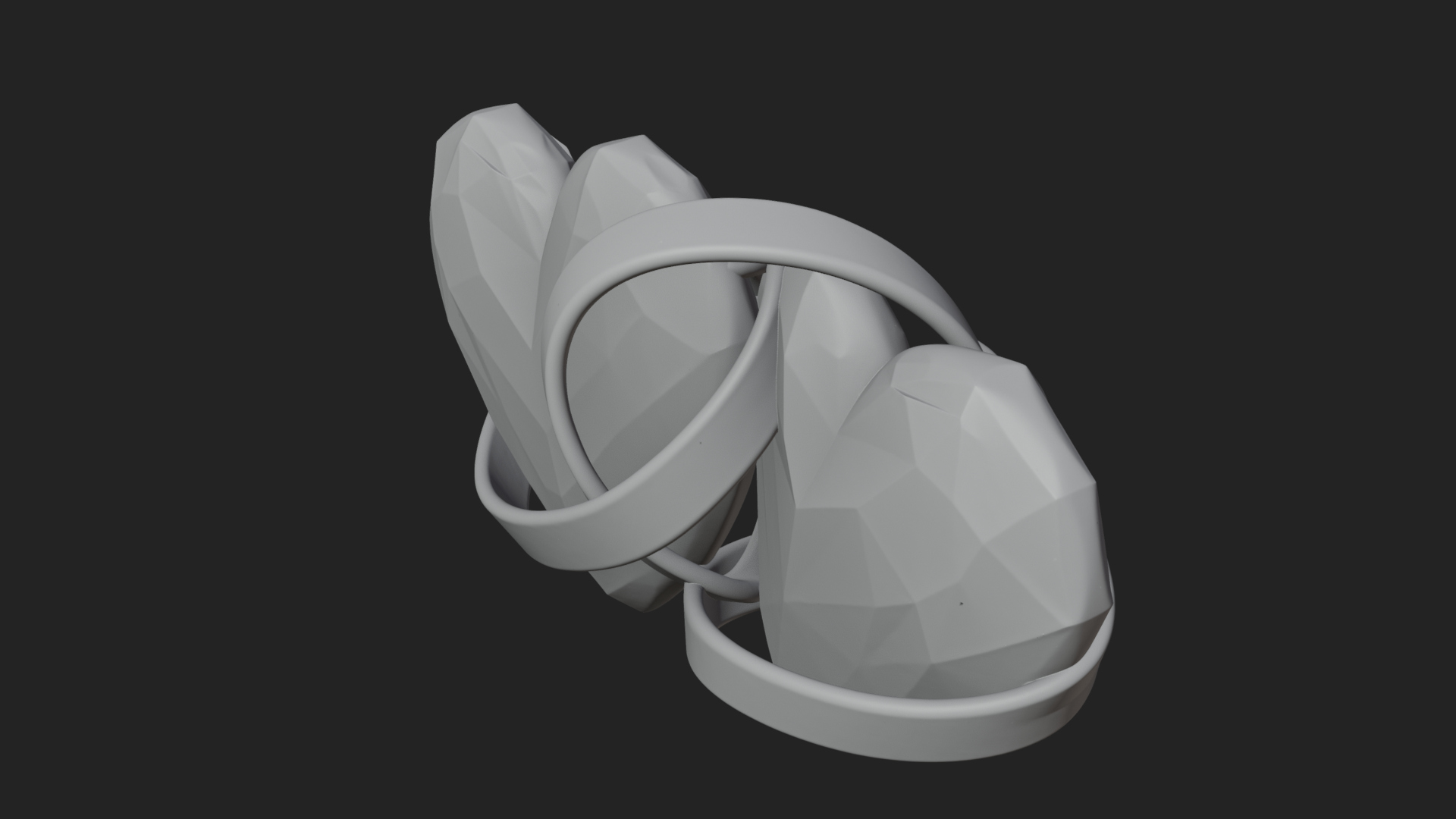 Crystal Heart Gold Band Ornament Design 3 3D Print Model 3D Model