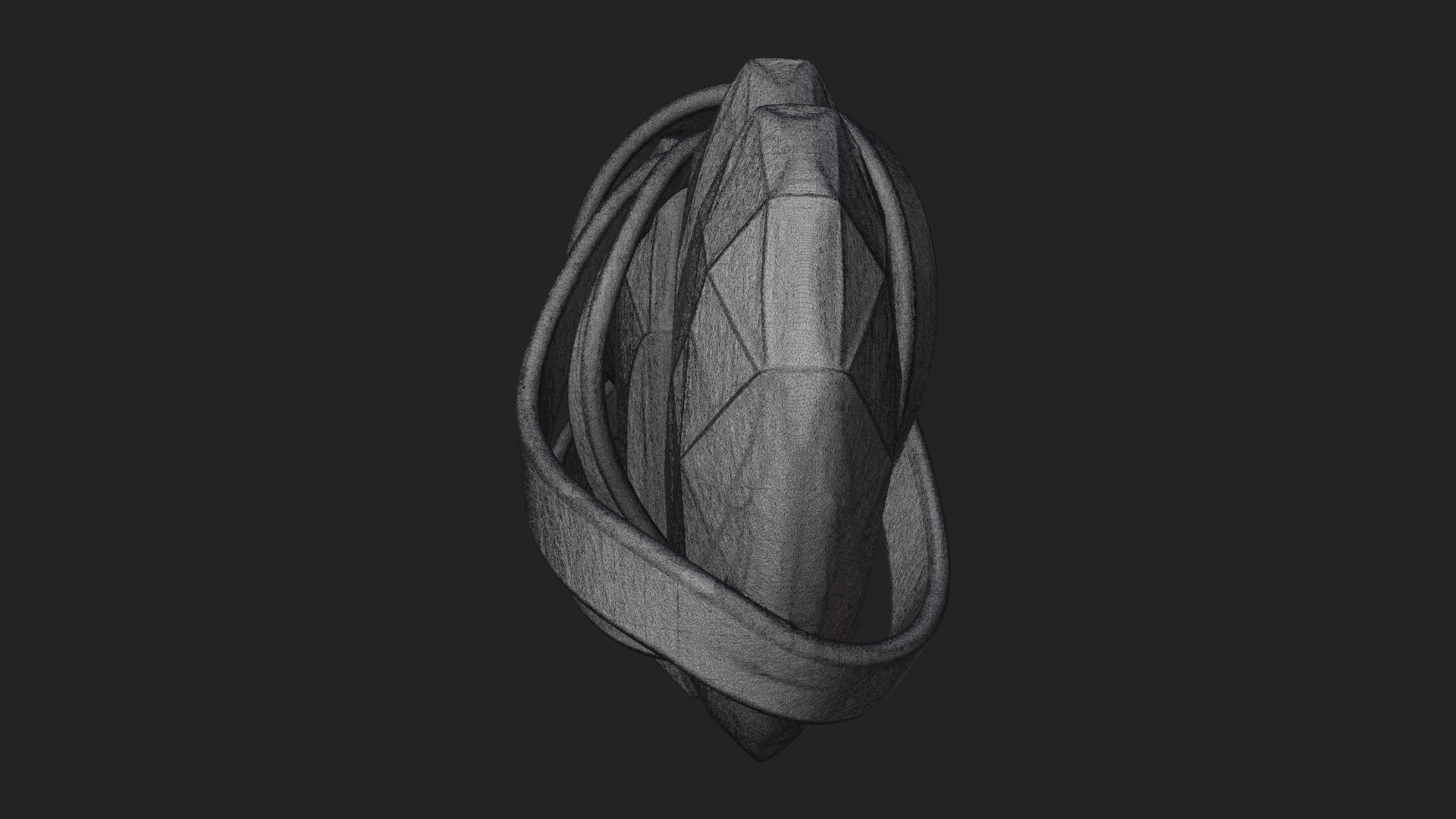 Crystal Heart Gold Band Ornament Design 3 3D Print Model 3D Model