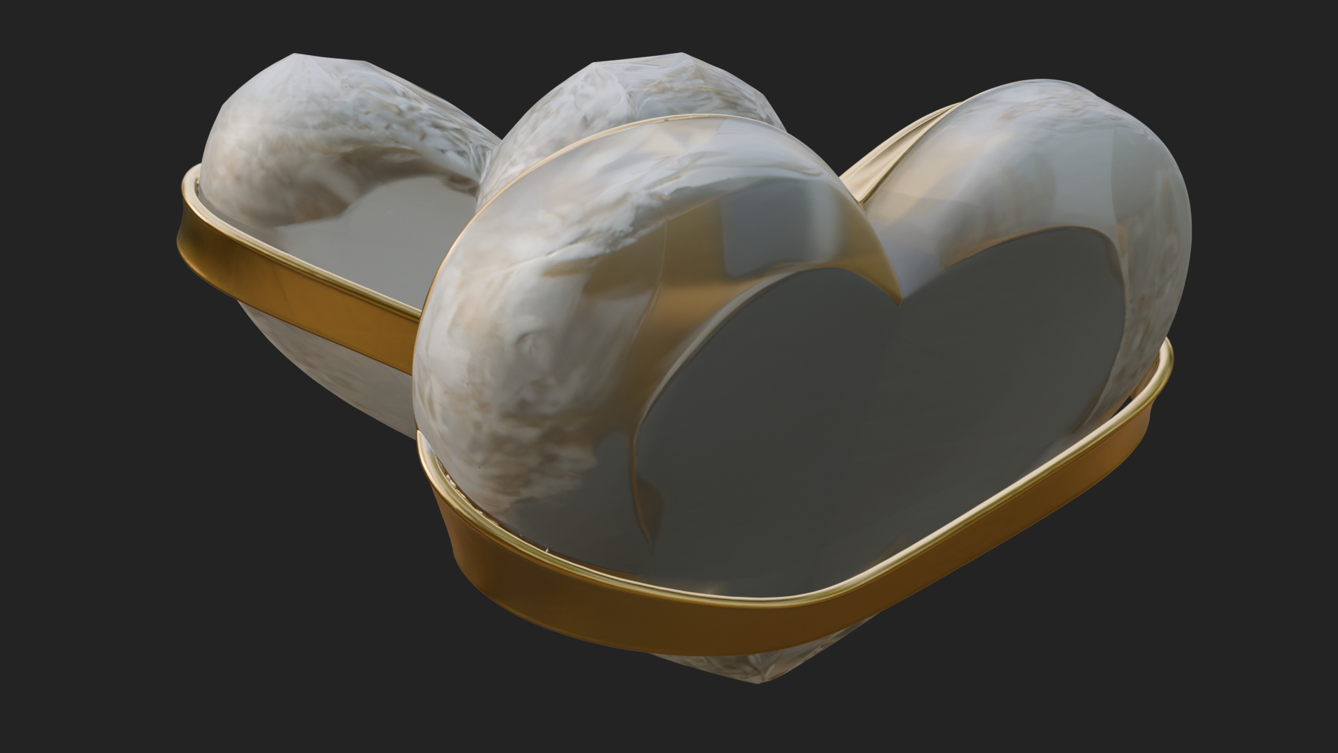 Crystal Heart Gold Band Ornament Design 4 3D Print Model 3D Model