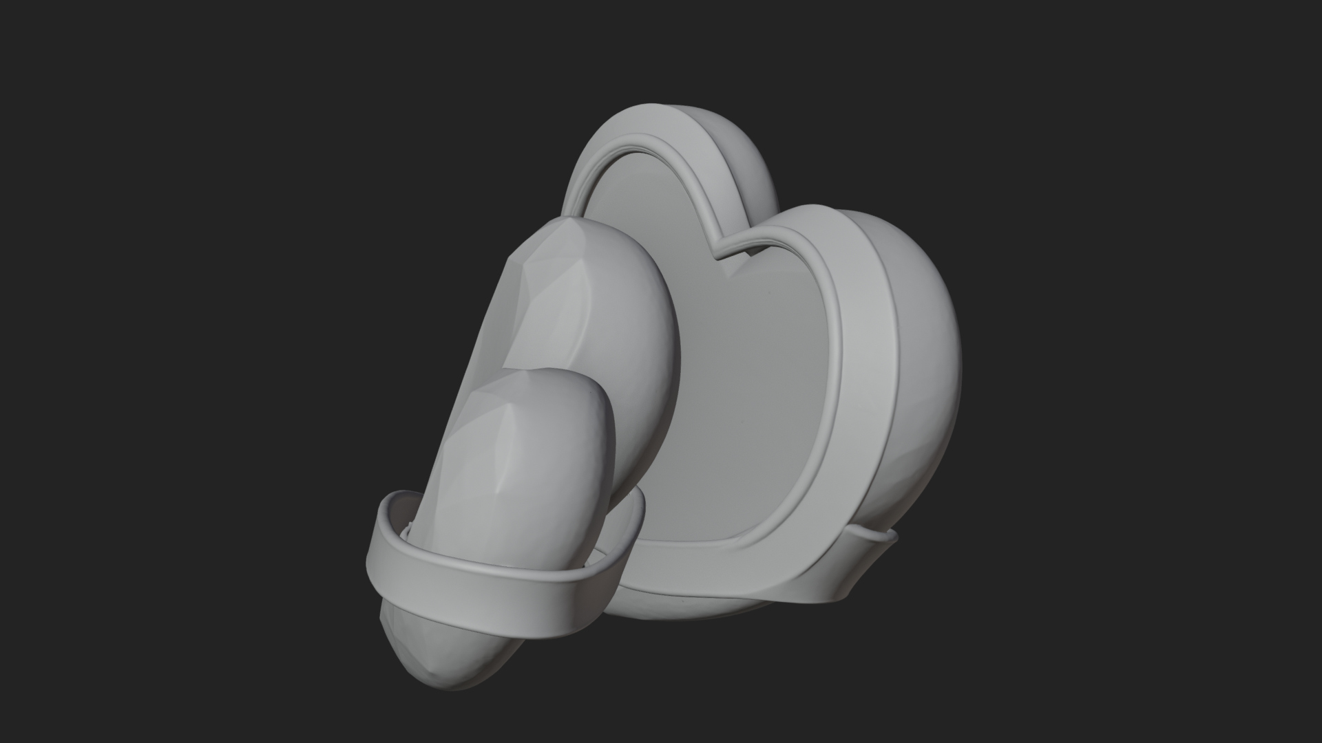 Crystal Heart Gold Band Ornament Design 4 3D Print Model 3D Model