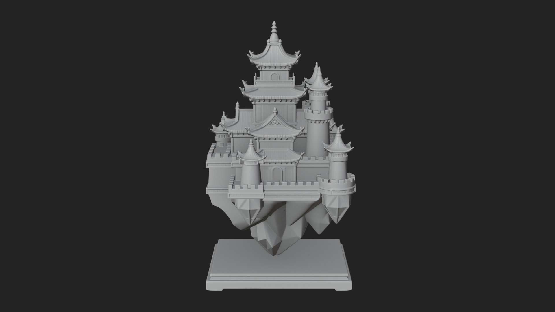 Crystal Isle Fortress Tower Design 1 3D Print Model 3D Model