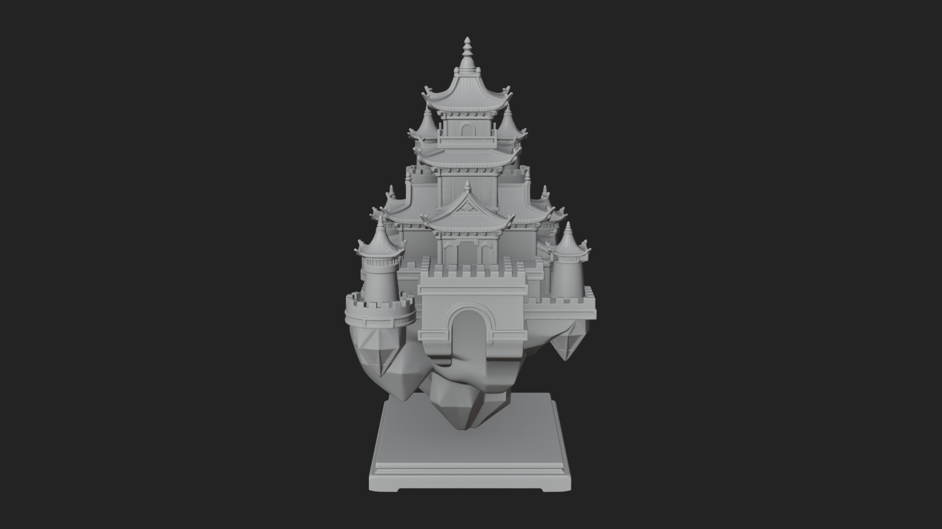 Crystal Isle Fortress Tower Design 1 3D Print Model 3D Model