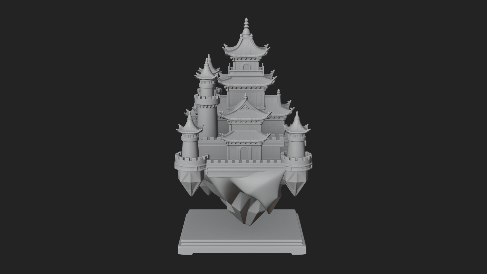 Crystal Isle Fortress Tower Design 1 3D Print Model 3D Model