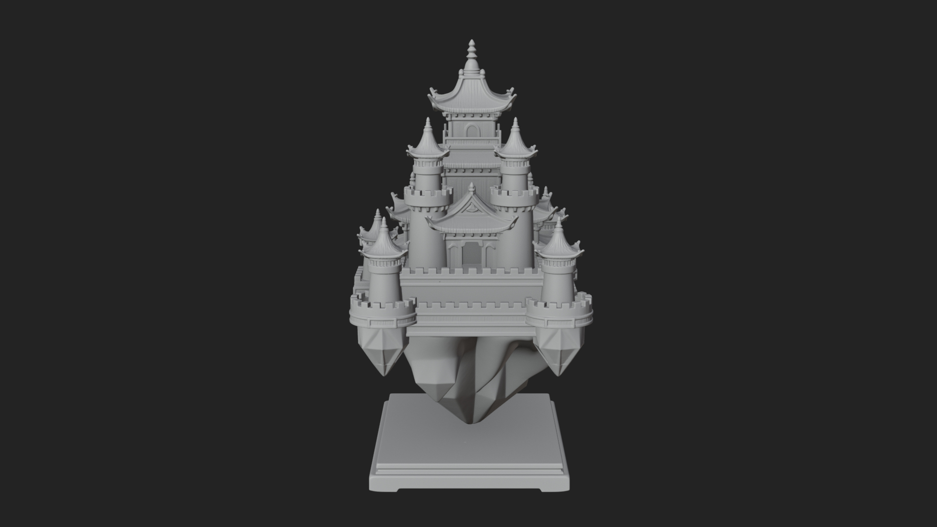 Crystal Isle Fortress Tower Design 1 3D Print Model 3D Model
