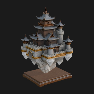 Crystal Isle Fortress Tower Design 1 3D Print Model