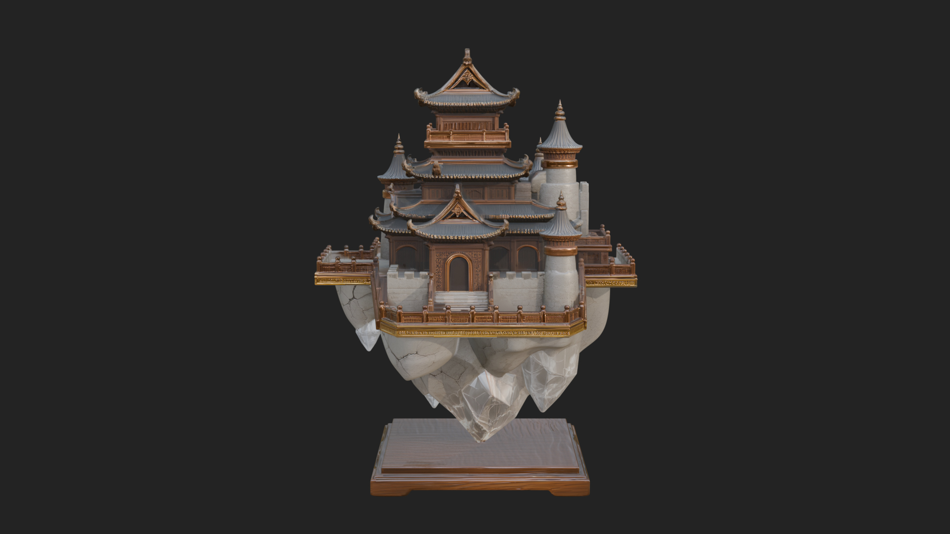Crystal Isle Fortress Tower Design 2 3D Print Model 3D Model