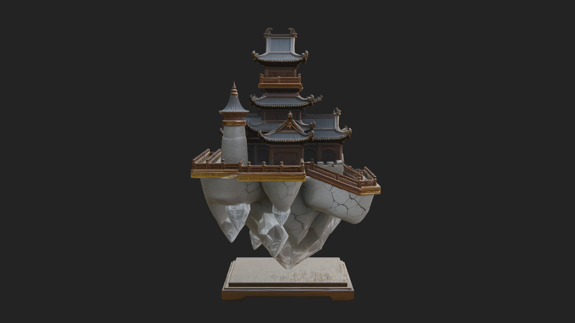 Crystal Isle Fortress Tower Design 2 3D Print Model 3D Model