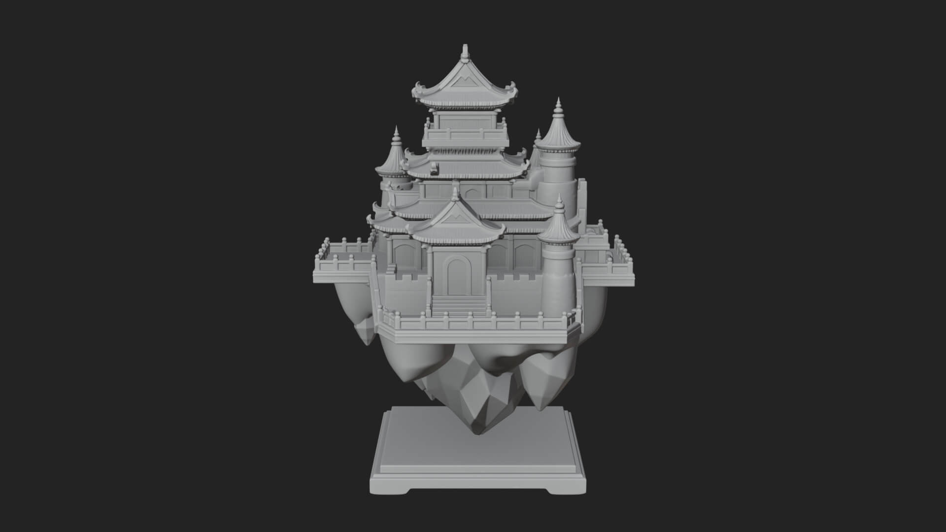 Crystal Isle Fortress Tower Design 2 3D Print Model 3D Model