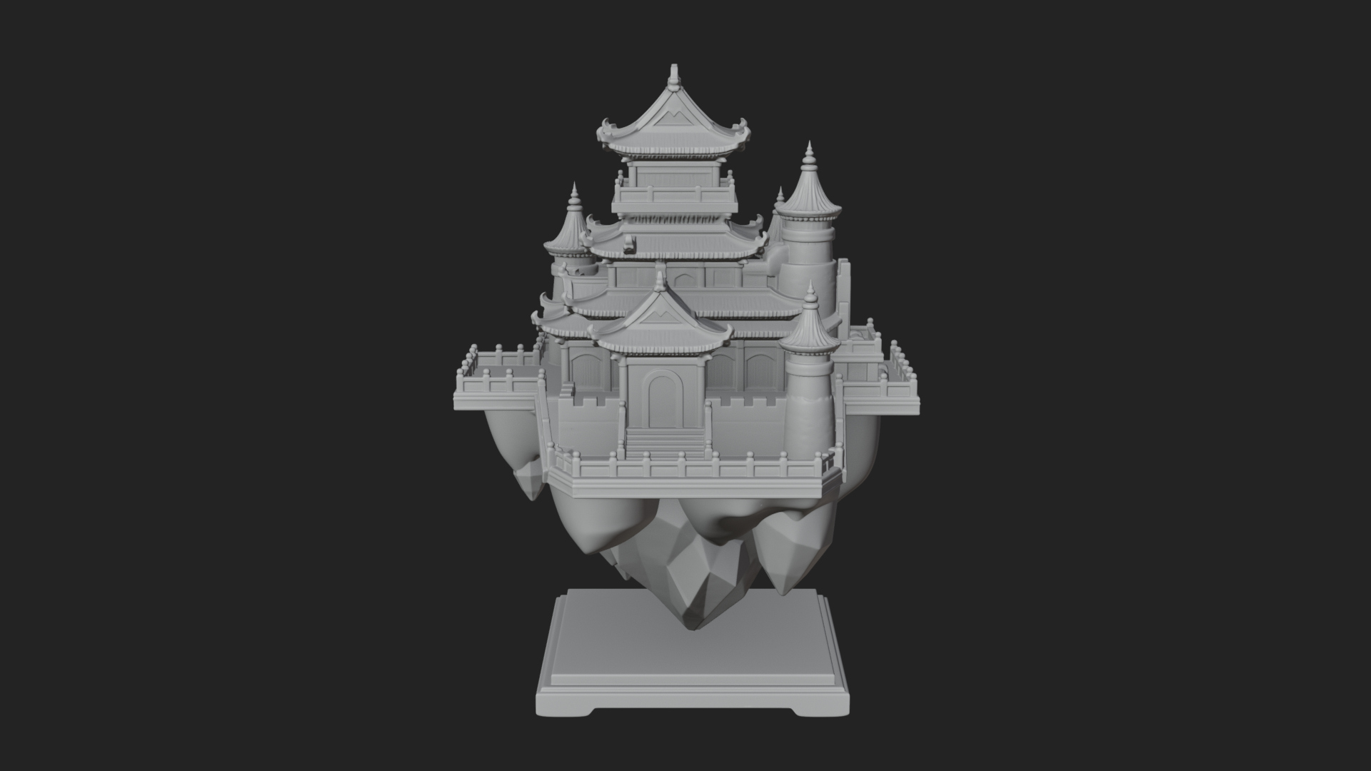 Crystal Isle Fortress Tower Design 2 3D Print Model 3D Model