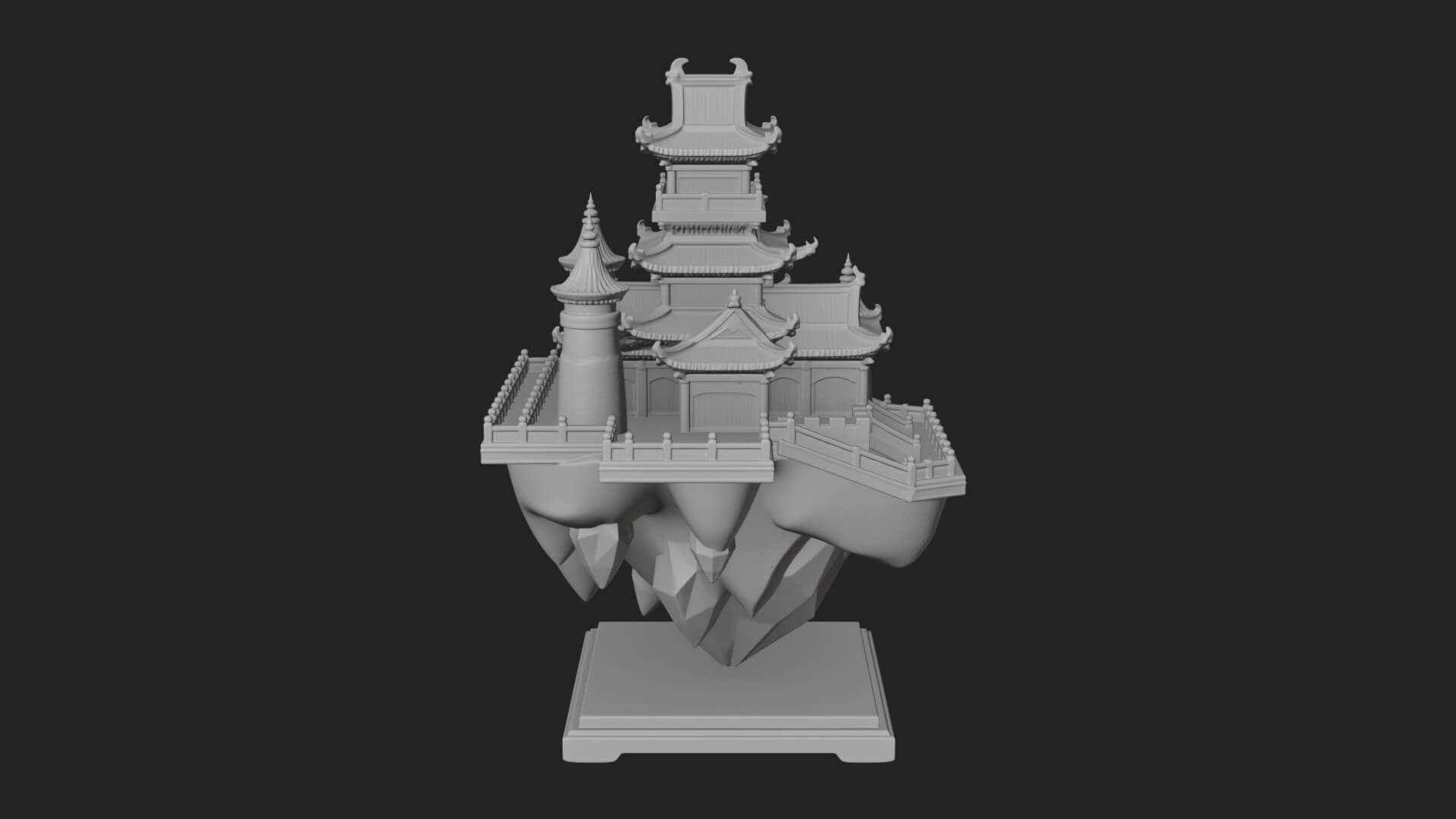 Crystal Isle Fortress Tower Design 2 3D Print Model 3D Model