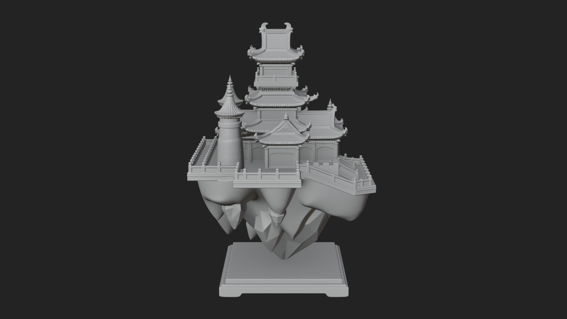 Crystal Isle Fortress Tower Design 2 3D Print Model 3D Model