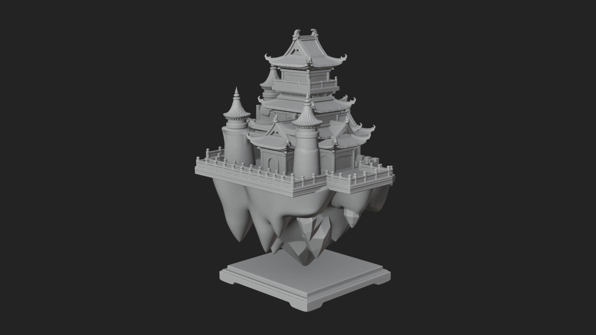 Crystal Isle Fortress Tower Design 2 3D Print Model 3D Model