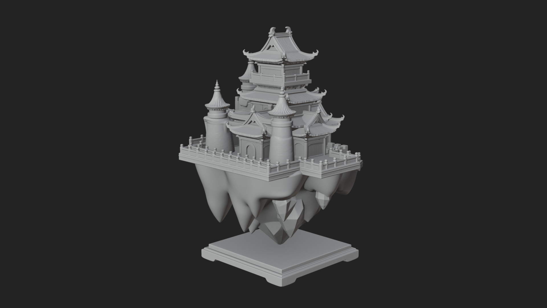 Crystal Isle Fortress Tower Design 2 3D Print Model 3D Model