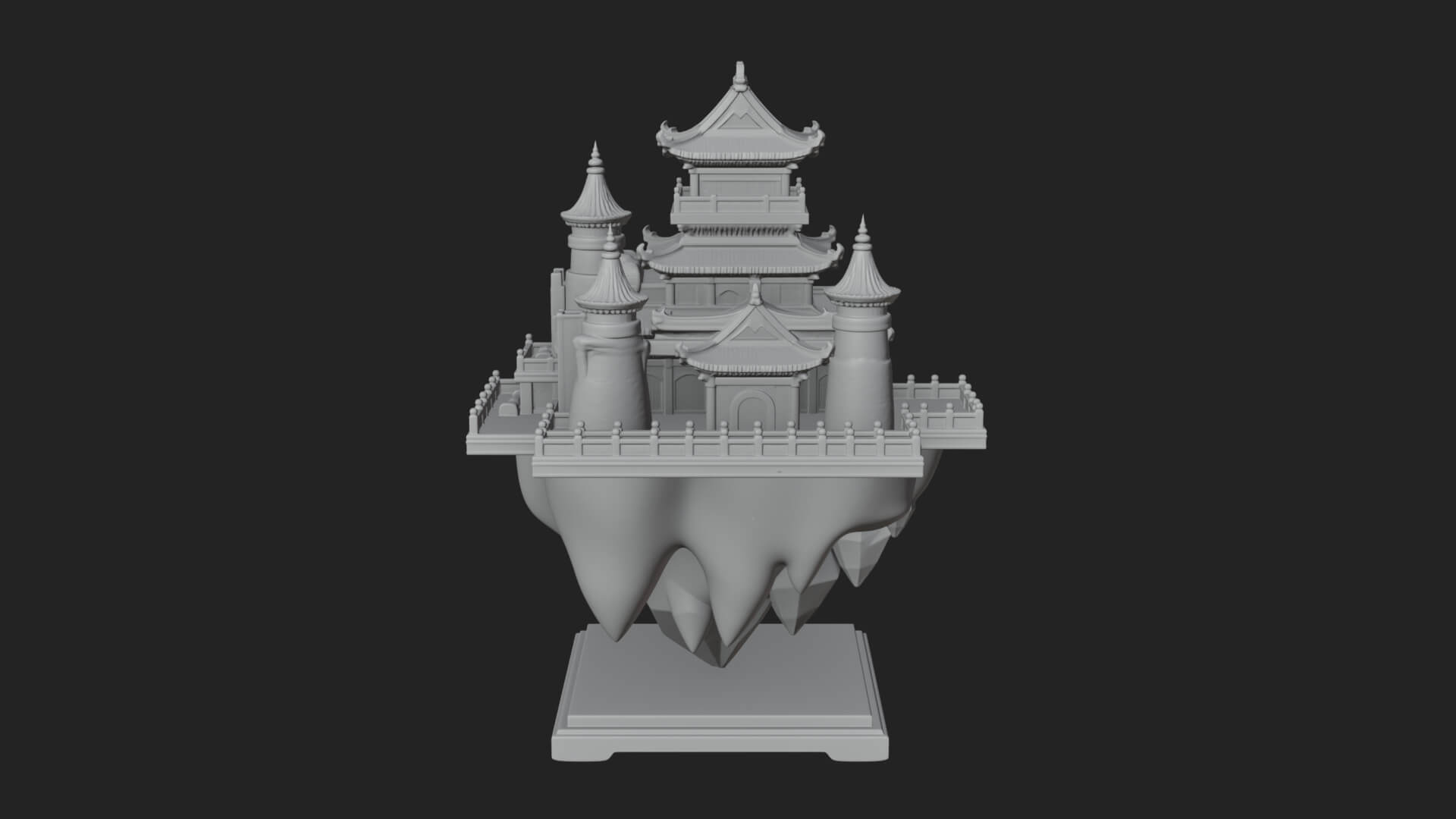 Crystal Isle Fortress Tower Design 2 3D Print Model 3D Model