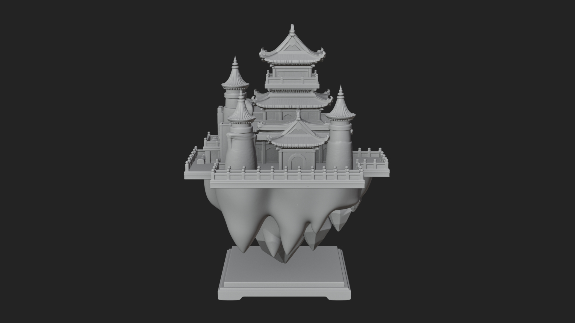 Crystal Isle Fortress Tower Design 2 3D Print Model 3D Model