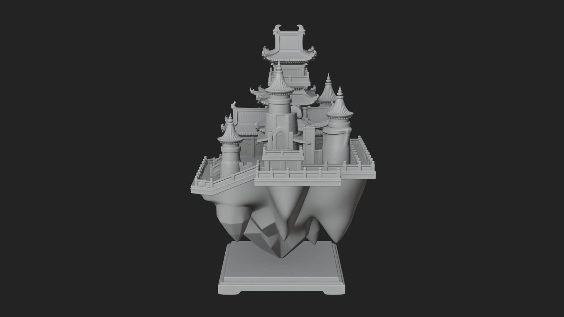 Crystal Isle Fortress Tower Design 2 3D Print Model 3D Model