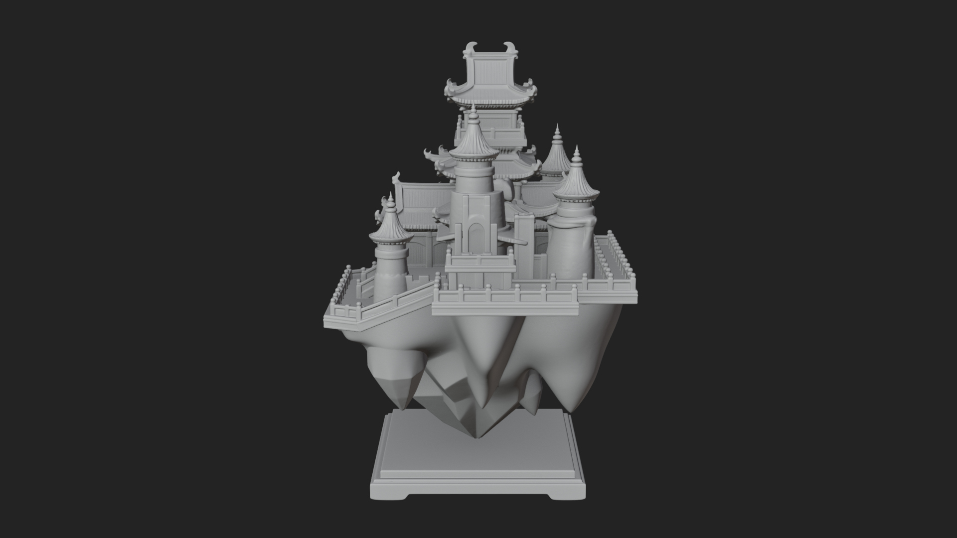Crystal Isle Fortress Tower Design 2 3D Print Model 3D Model