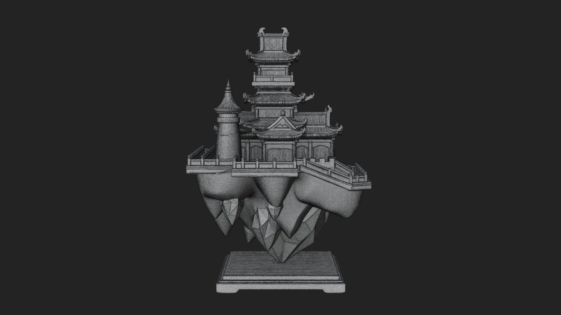 Crystal Isle Fortress Tower Design 2 3D Print Model 3D Model
