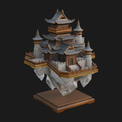 Crystal Isle Fortress Tower Design 2 3D Print Model