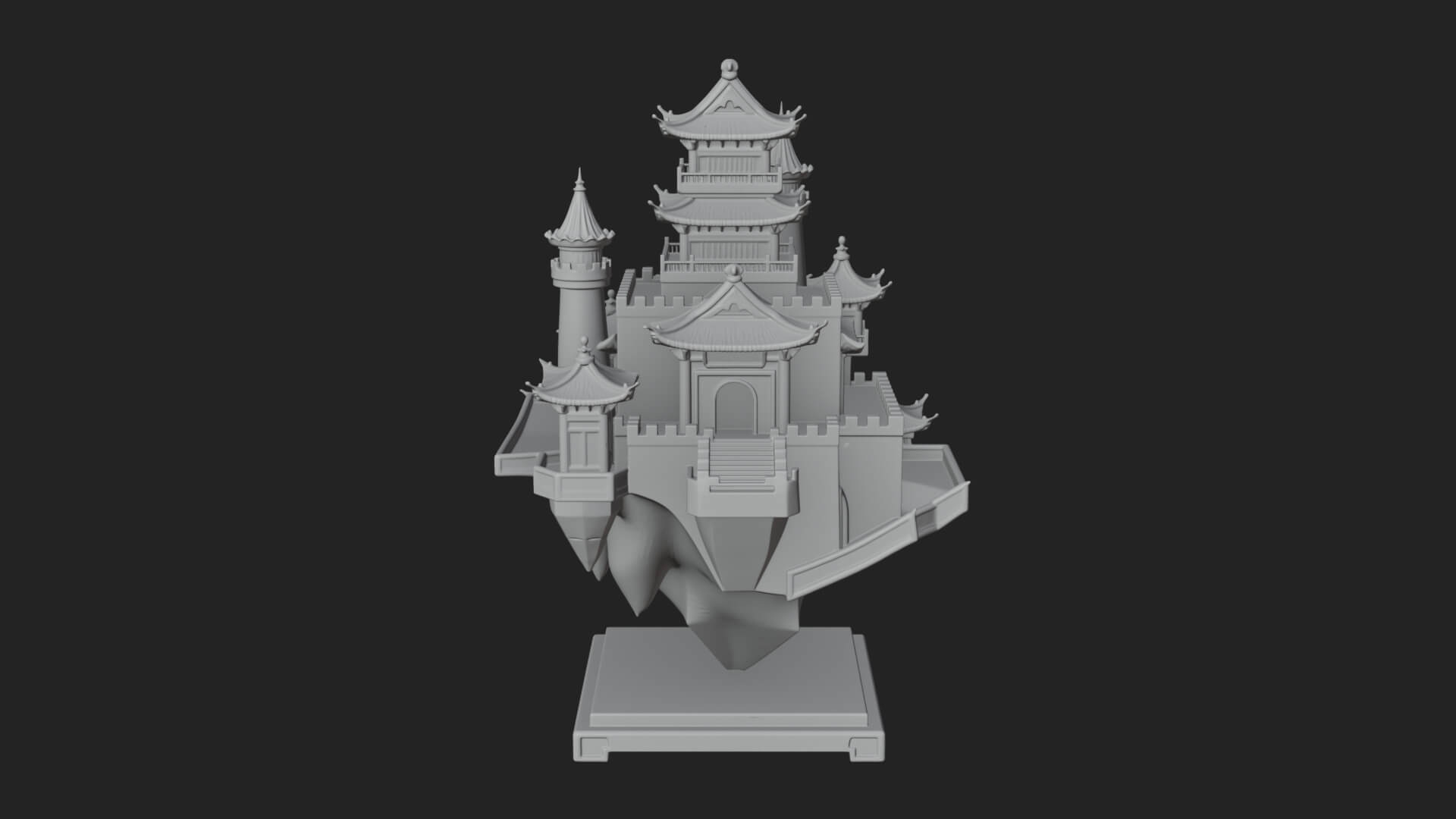 Crystal Isle Fortress Tower Design 3 3D Print Model 3D Model