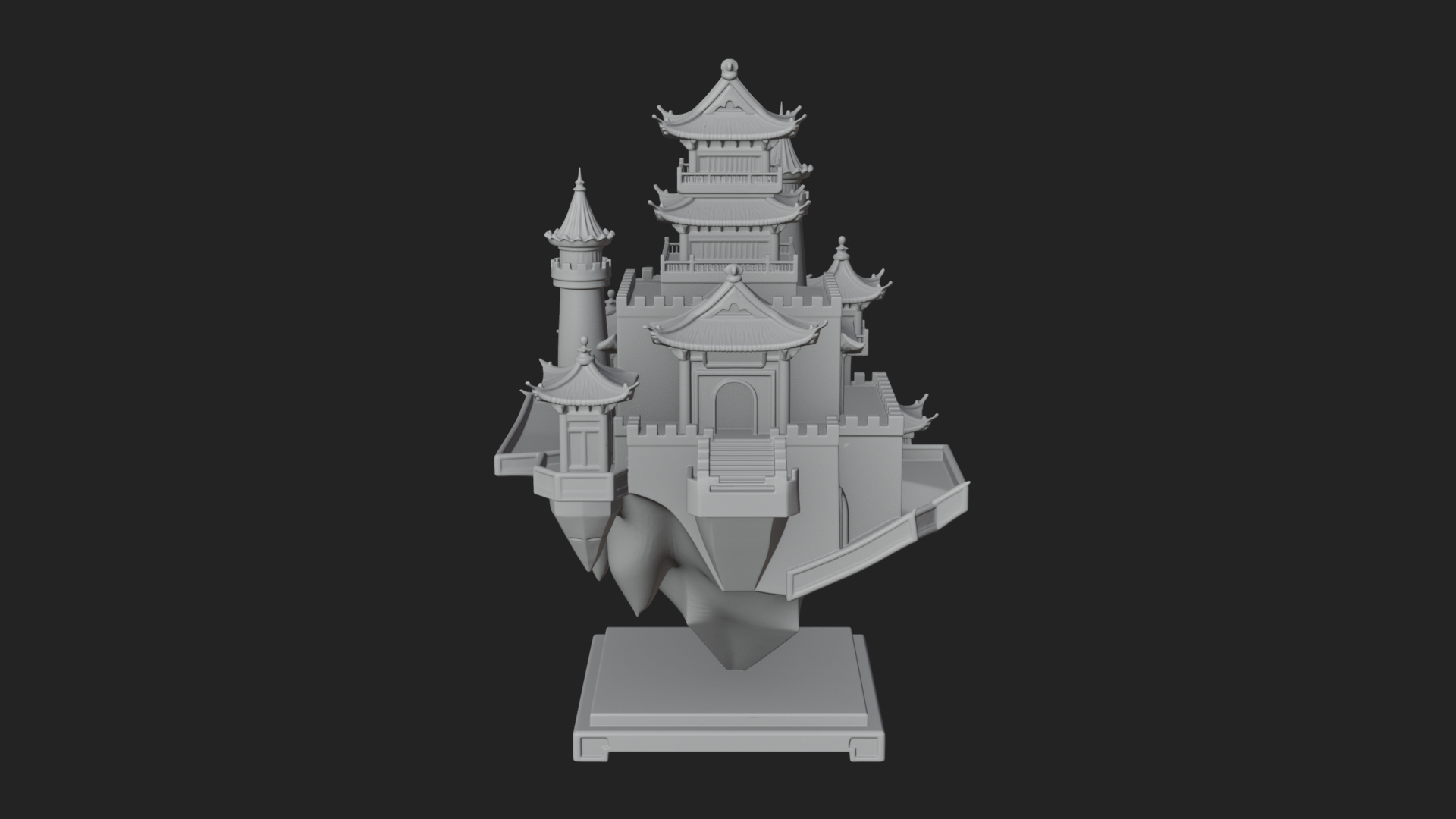 Crystal Isle Fortress Tower Design 3 3D Print Model 3D Model