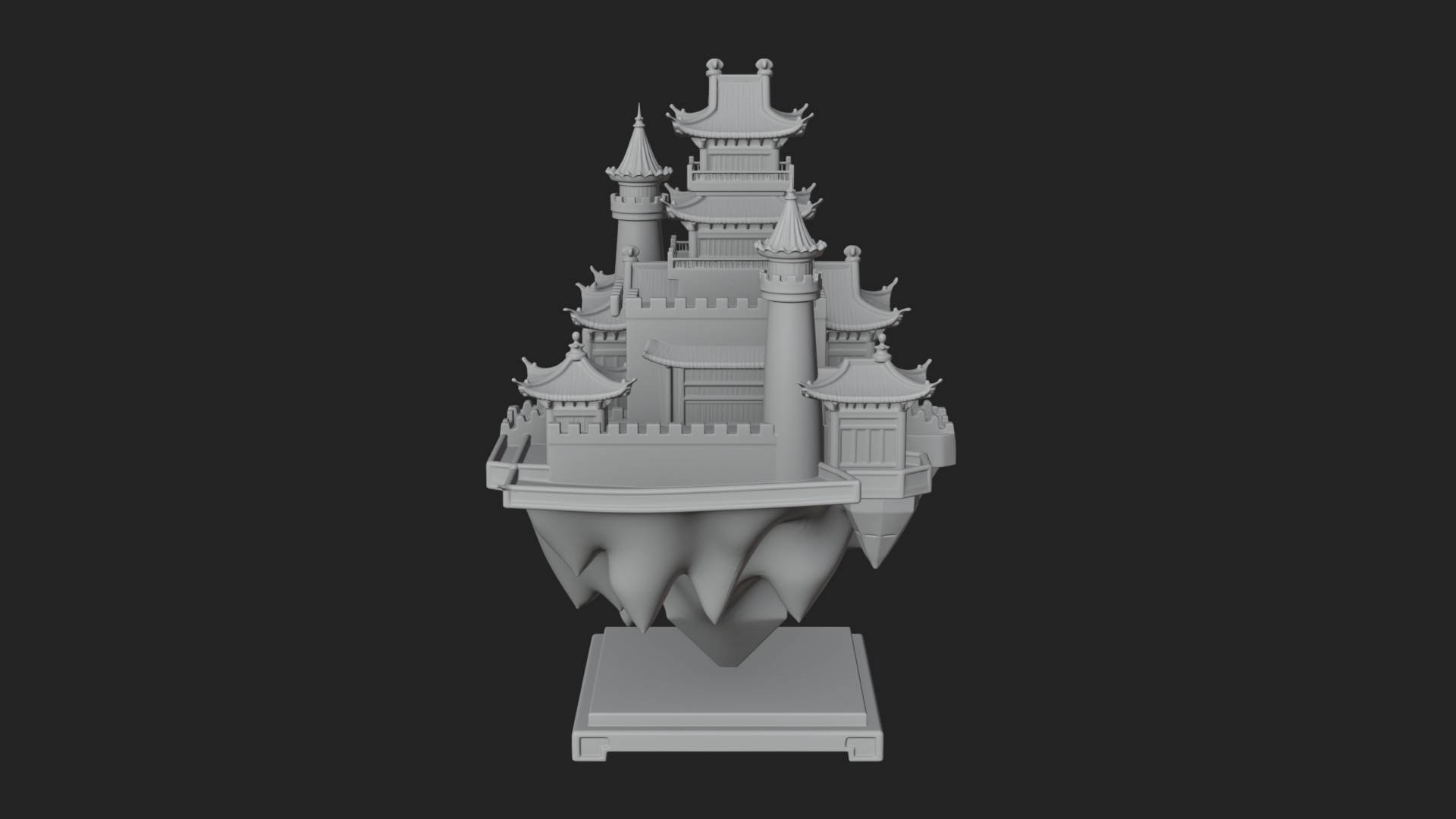 Crystal Isle Fortress Tower Design 3 3D Print Model 3D Model