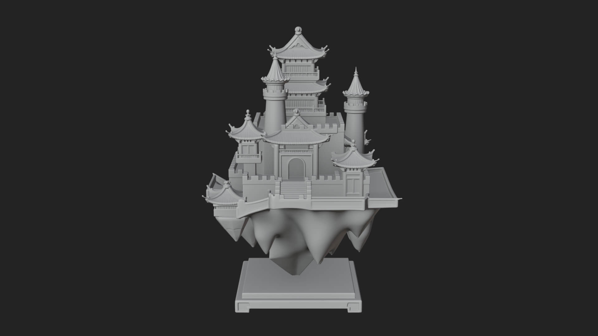 Crystal Isle Fortress Tower Design 3 3D Print Model 3D Model