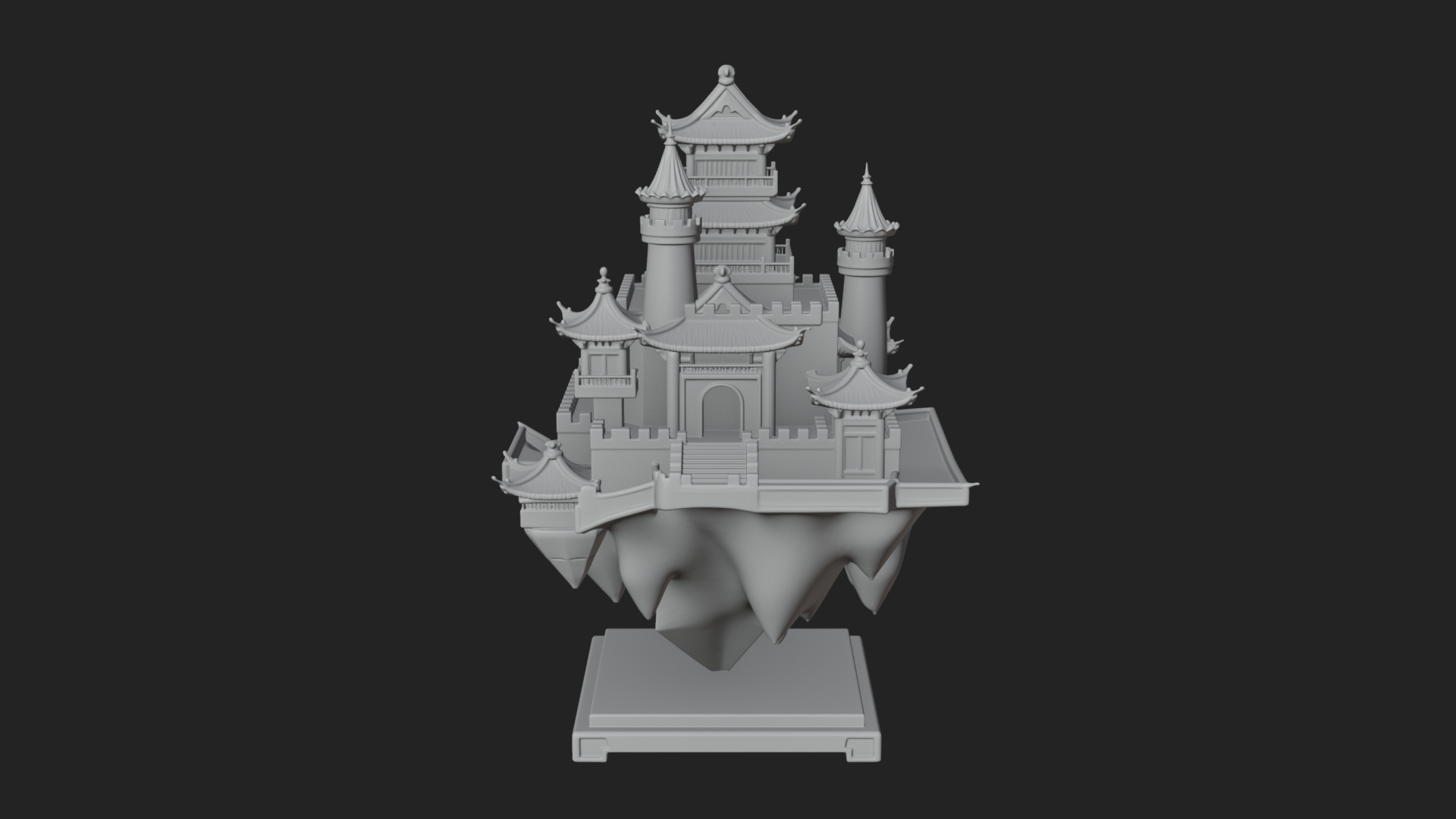 Crystal Isle Fortress Tower Design 3 3D Print Model 3D Model