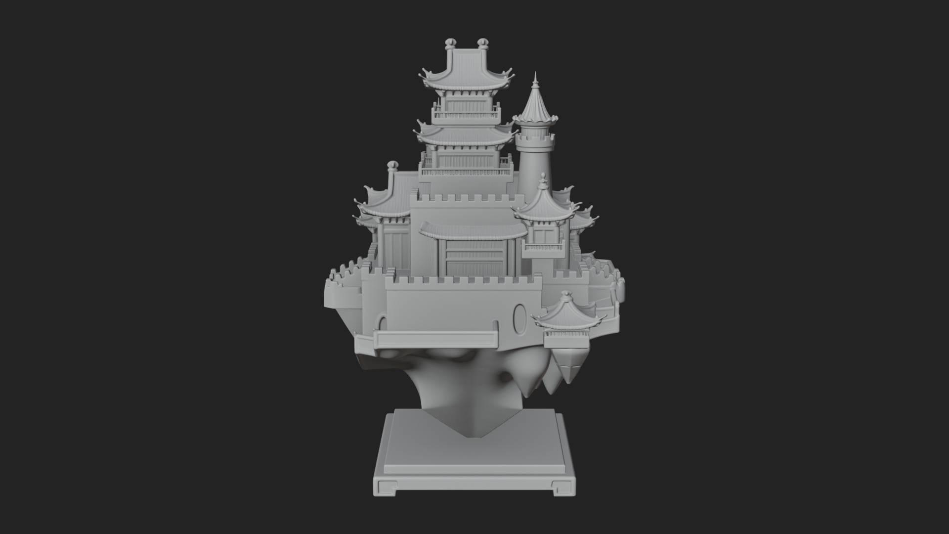 Crystal Isle Fortress Tower Design 3 3D Print Model 3D Model