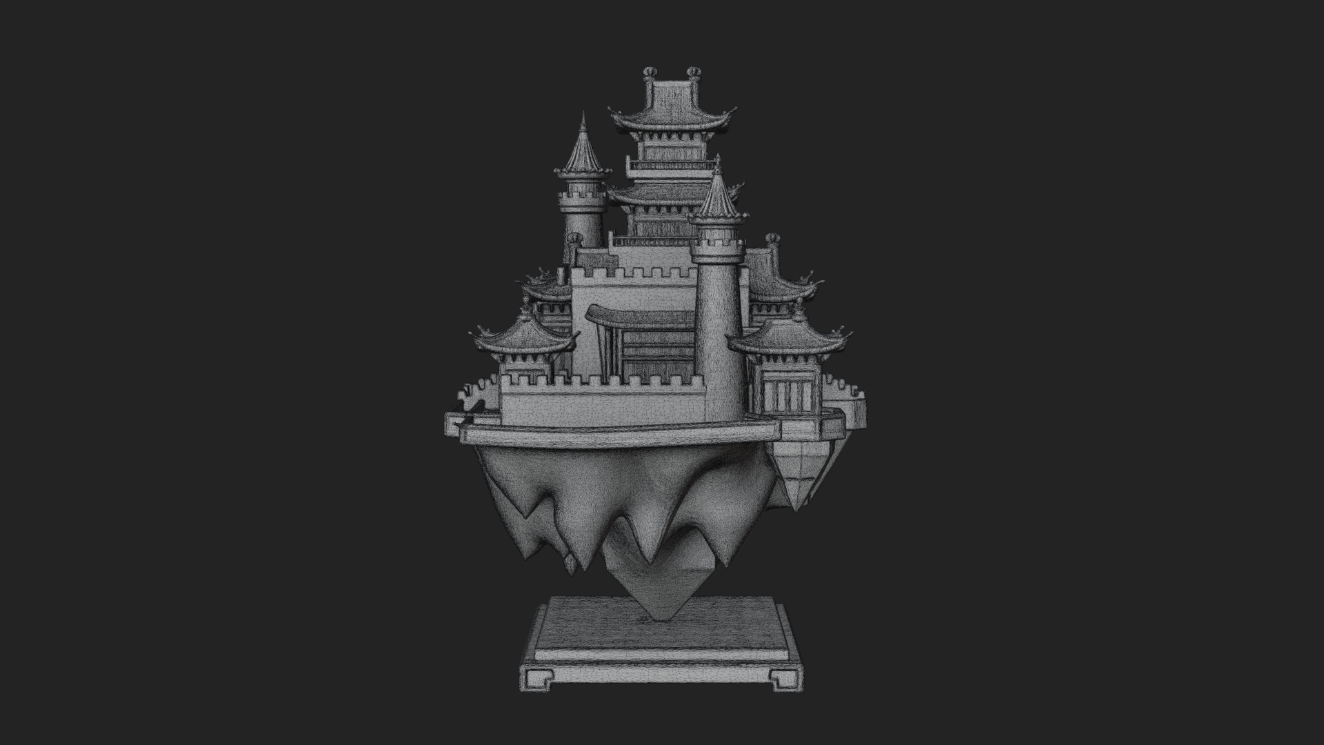 Crystal Isle Fortress Tower Design 3 3D Print Model 3D Model