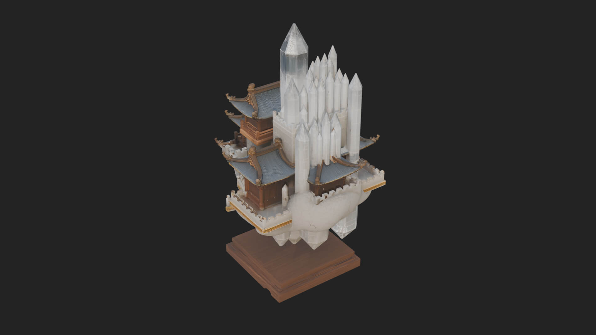 Crystal Isle Fortress Tower Design 4 3D Print Model 3D Model