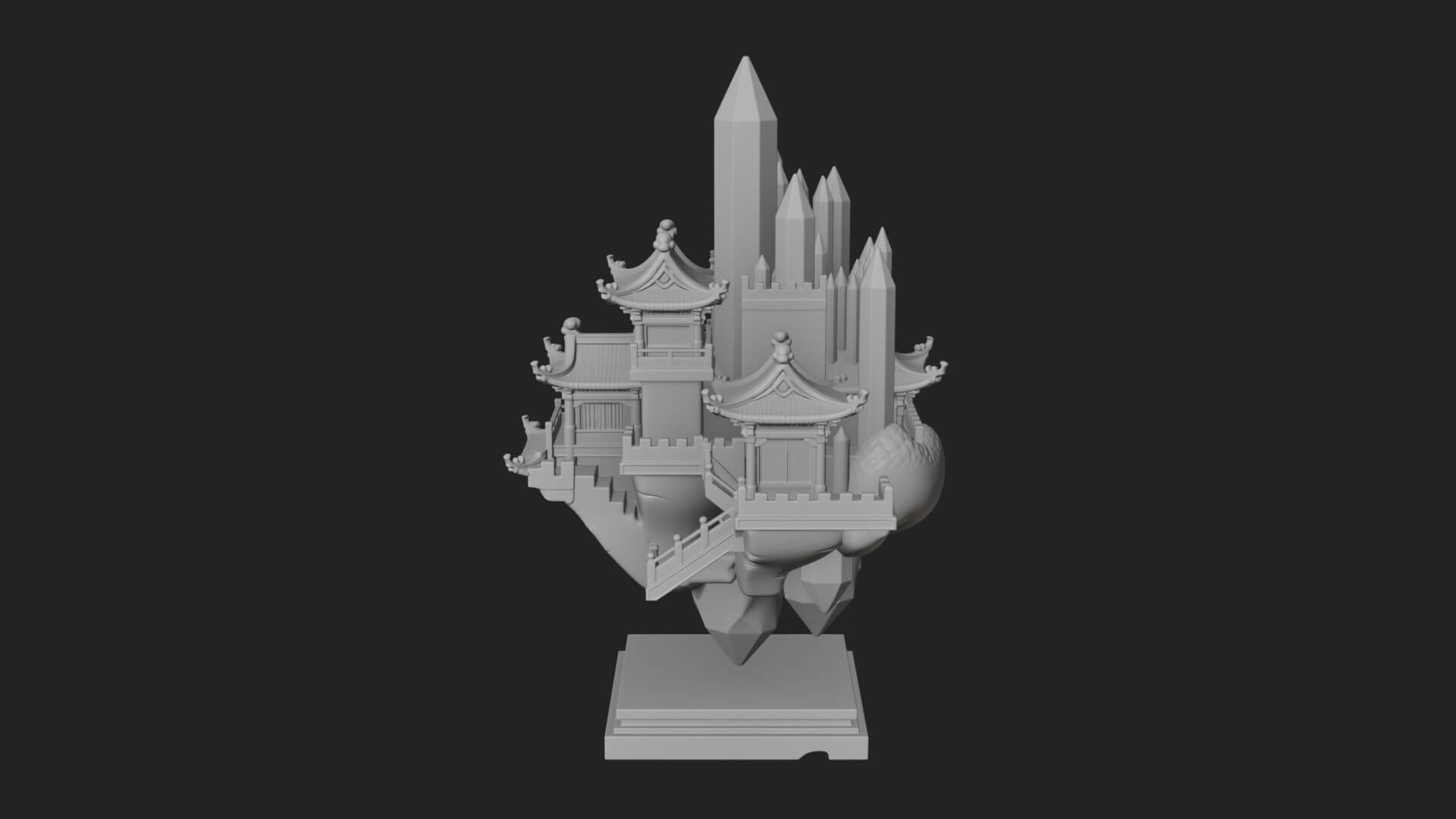 Crystal Isle Fortress Tower Design 4 3D Print Model 3D Model