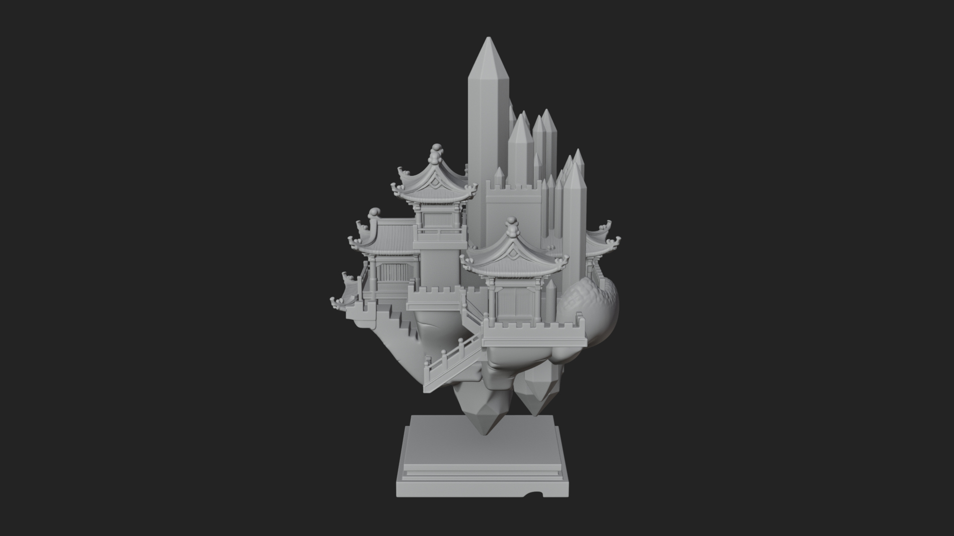 Crystal Isle Fortress Tower Design 4 3D Print Model 3D Model
